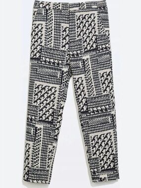 Zara Houndstooth Pants in Black and Beige